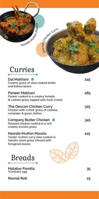 The Biryani Co. menu 