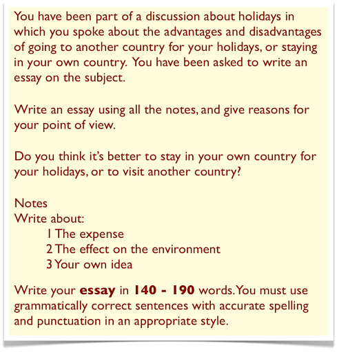 essay on holidays in english