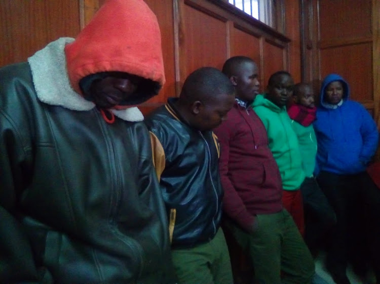 The suspects linked to the Sh72 million city heist at a Milimani court.