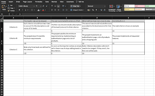 Moodle Rubric Importer