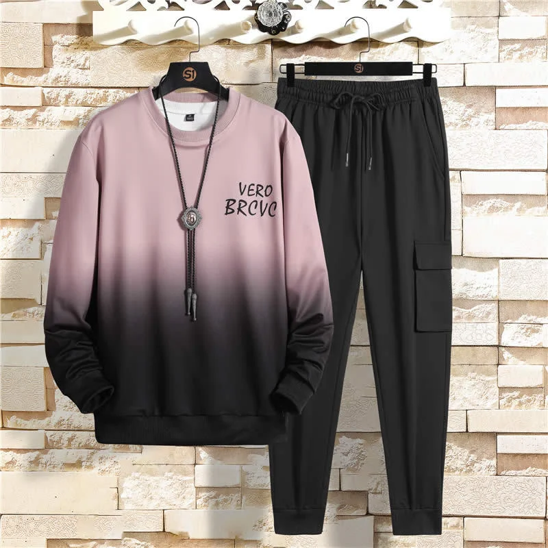 Men's Korean Style Trendy Long-Sleeved Trousers Round Neck Men's Sweater