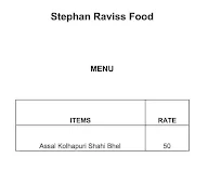 Stephan Raviss Food menu 1