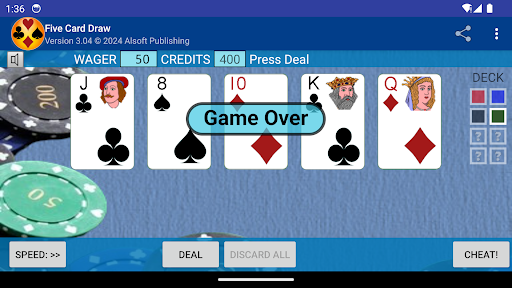 Screenshot Five Card Draw Poker