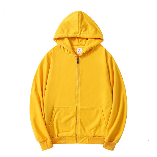 Title 5, Autumn Thin Solid Color Cotton Terry Hooded Zip...