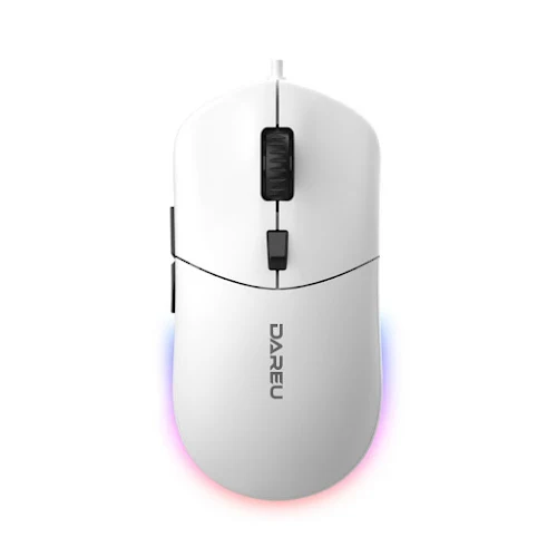 Chuột máy tính có dây DARE-U LM121 White (RGB, Silent click)