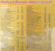 Dhading Kathmandu Chinese Fast Food menu 1