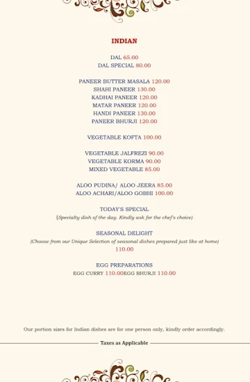 Amaltas Cafe menu 