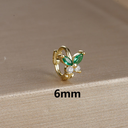 Title 2, Simple mini white zirconium butterfly fashion e...