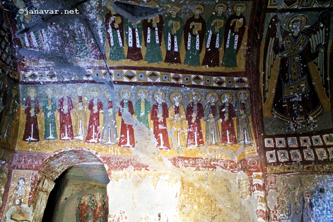 Mural painting in one of the many churches in Ihlara Valley, Cappadocia