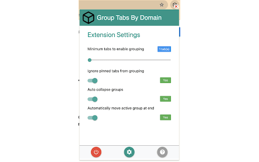 Group Domain Extension Settings 