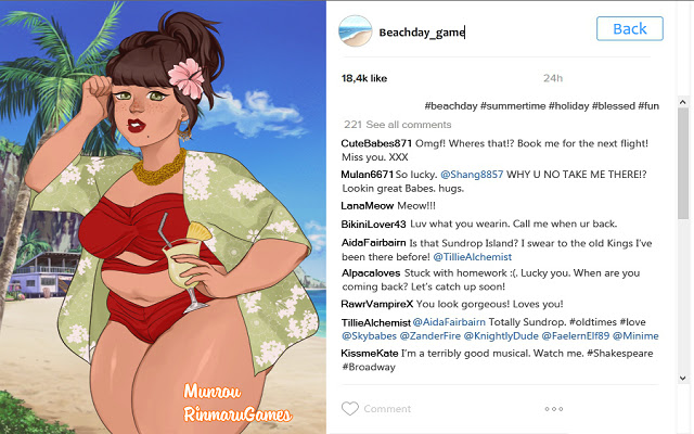 Hashtag beachday dress up game