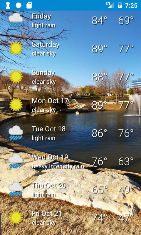Frisco, TX - weather Screen 2