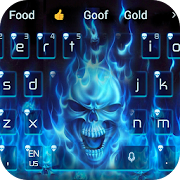 Blue Hell Flame Skull Keyboard Theme  Icon