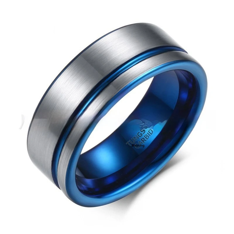 Classic Line Series Wide Surface 8mm Men's Tungsten Ring, a durable and stylish choice for everyday wear.