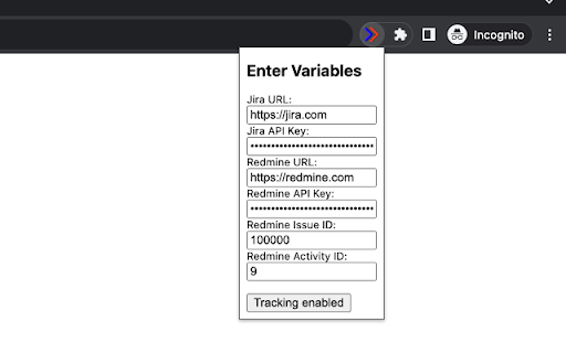 Jira to Redmine time tracker