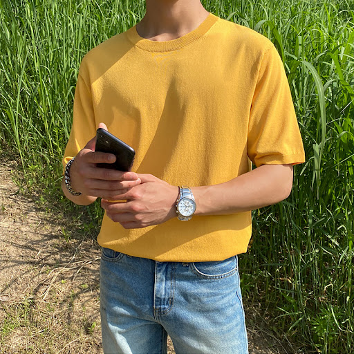 Title 5, Mens Ice Silk Knitted Short Sleeve T-shirt Kor...