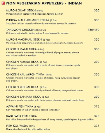 The Bawa Kitchen menu 