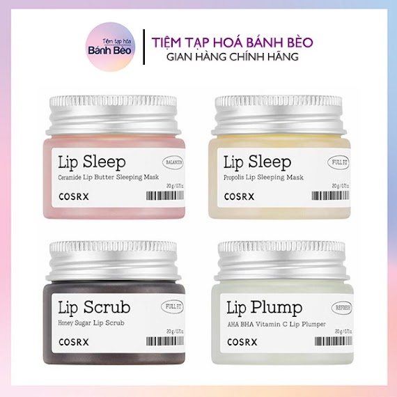 Dưỡng Môi Cosrx Lip Sleep / Lip Scrub / Lip Plump - Aha Bha Vitamin C / Propolis / Ceramide / Honey Sugar 20G