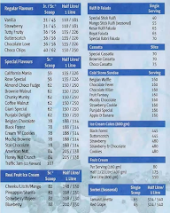 Giani Ice Cream menu 2