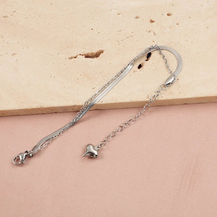 Title 5, Bracelet double couche simple, pendentif amour ...