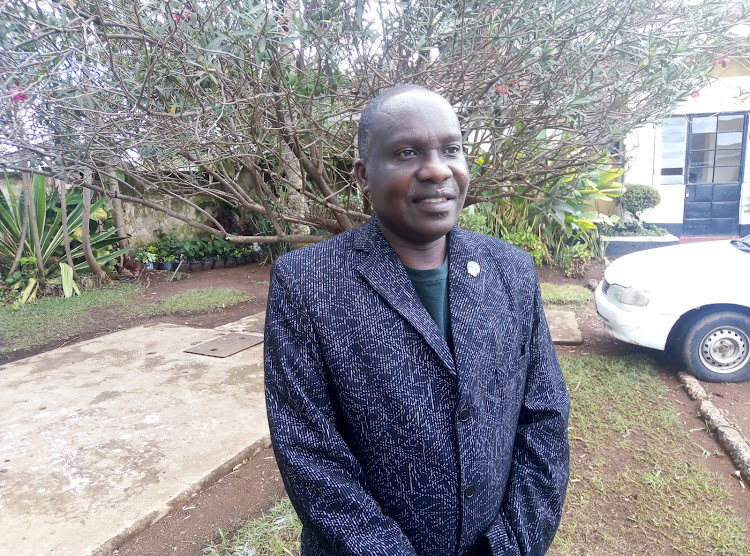 Bungoma east KNUT secretary General Aggrey Namisi speaking to the star on Thursday at parkvilla hotel in webuye town