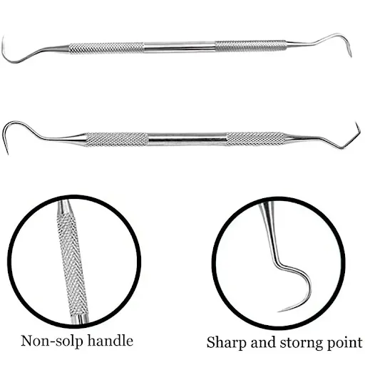3Pcs Pet Dog Tooth Cleaner Tooth Scaler and Scraper Stainless Double Headed Tarter Remover Scraper Pet Teeth Dog Cleanin