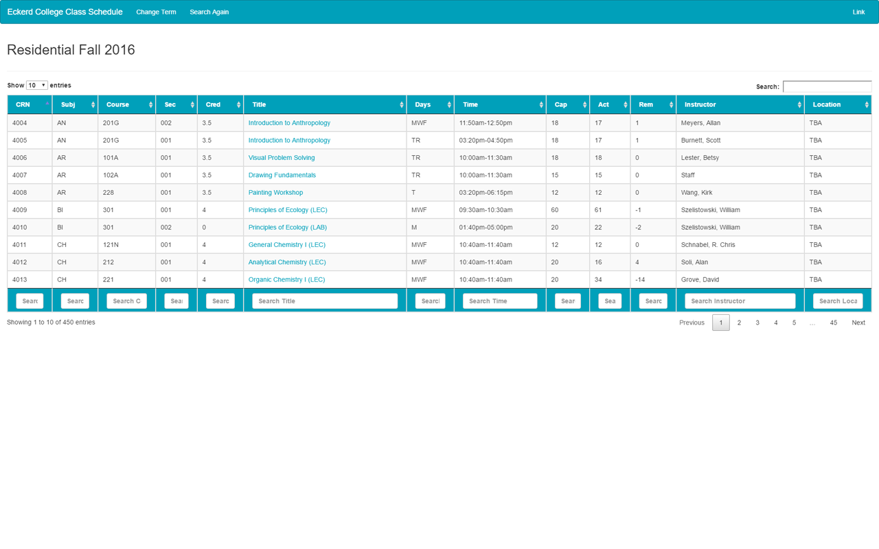 Eckerd Schedule Advanced Search Preview image 0