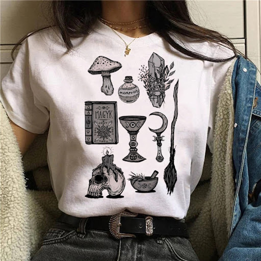 Title 14, White round neck printed short sleeve t-shirt, ...