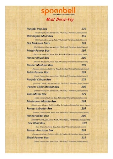 Spoonbell menu 