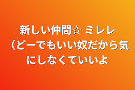 新しい仲間☆  ミレレ（どーでもいい奴だから気にしなくていいよ