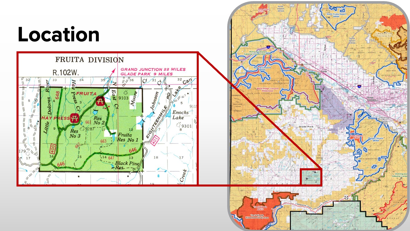 Map of the Fruita Mountain Properties