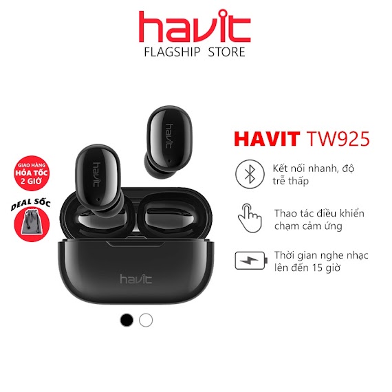 Tai Nghe Không Dây Havit Tw925 Bluetooth 5.0 - Hàng Chính Hãng