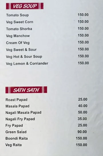 Dashmesh Restaurant Pure Veg menu 