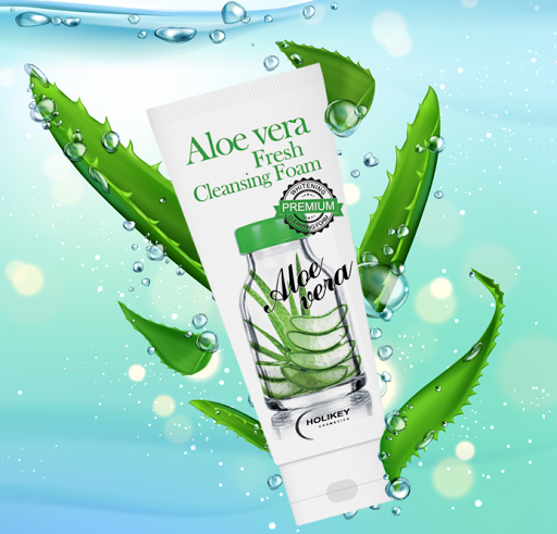 Sữa Rửa Mặt Lô Hội Làm Trắng Và Cấp Ẩm Holikey Aloe Vera Fresh Cleansing Foam