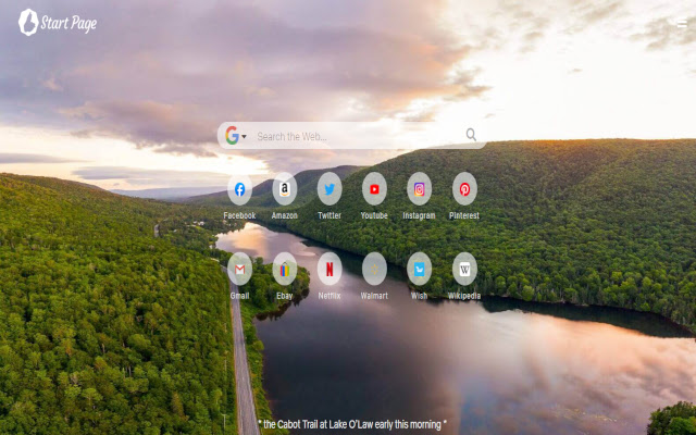 Cape Breton Start Page chrome extension