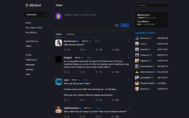 BitClout Dark Mode & Style Tweaks chrome extension