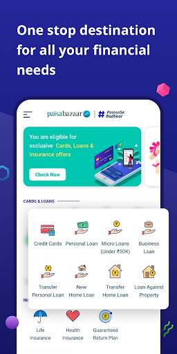 Screenshot CreditScore, CreditCard, Loans