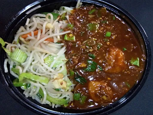 Prawn Korean Burnt Garlic Noodle With Black Pepper & Ginger Sauce Bowl