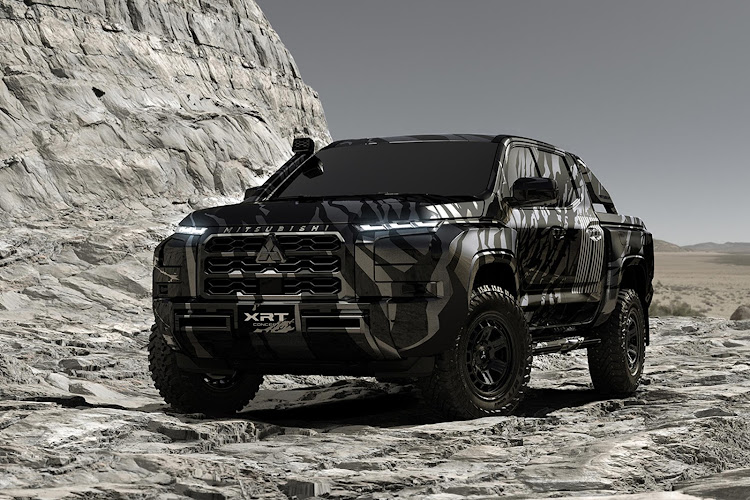 The partially camouflaged XRT Concept is characterised by what Mitsubishi calls a "fierce expression".