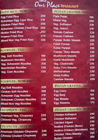 Our Place Restaurant menu 3