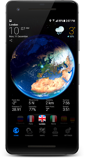 Screenshot 3D EARTH - weather forecast