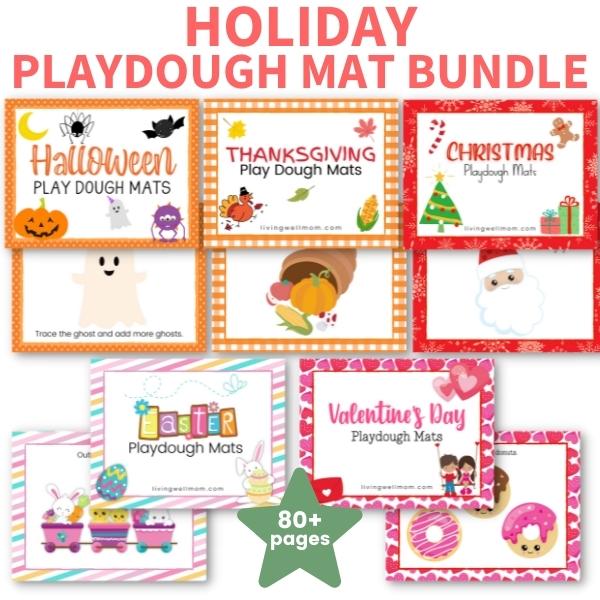 Seasonal Playdough Mats  Playdoh Prompts GROWING BUNDLE by Just Reed