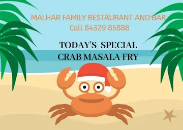 Malhar Family Restaurant & Bar menu 