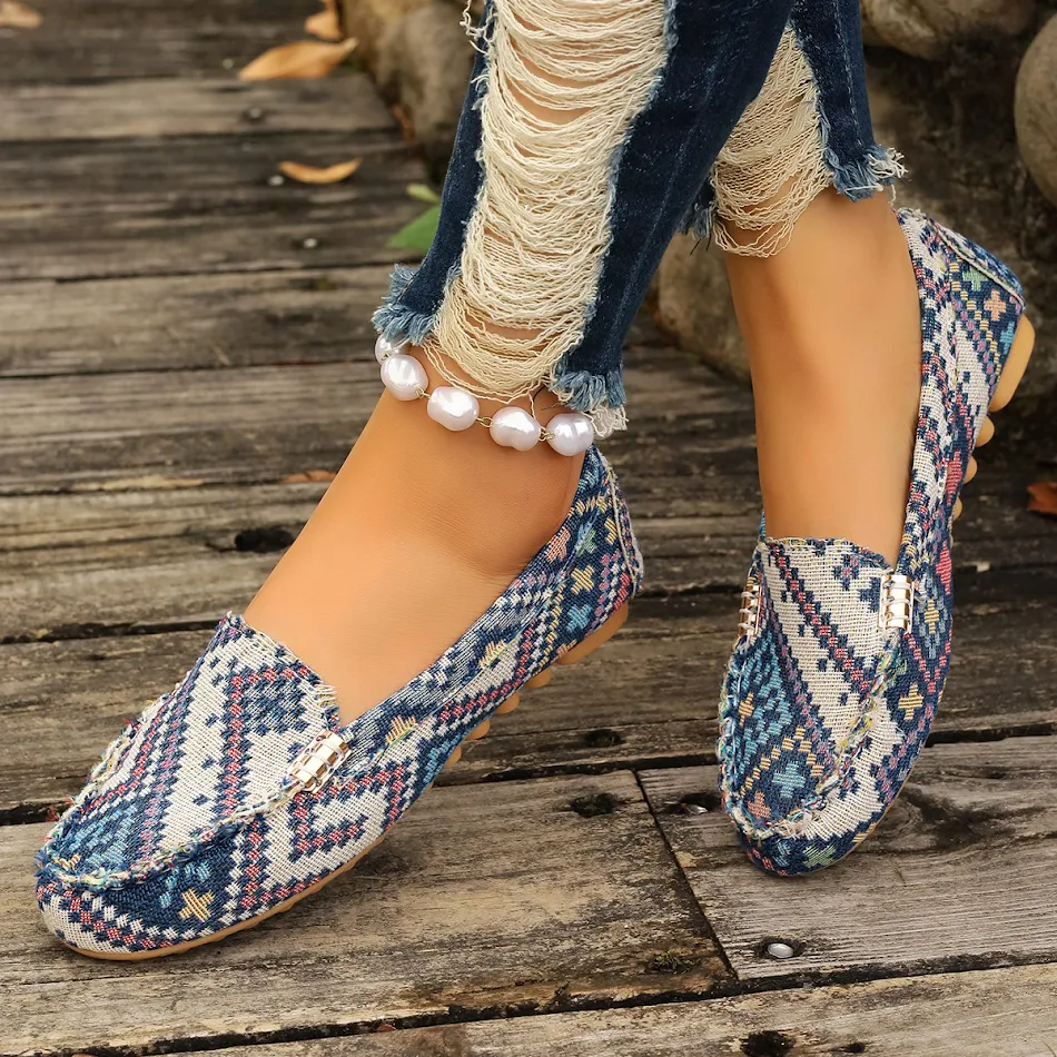 Zapatos de mujer planos, punta redonda, corte bajo, talla grande, cómodos para el día a día y elegantes.