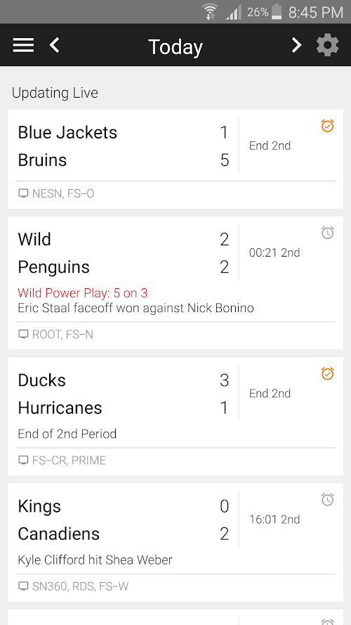Android application Hockey Schedule for the Sabres screenshort