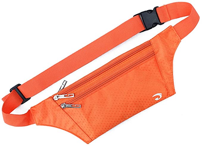 NAOKI LOVE Waist Pack Bag Ultrathin Hide Purse Outdoor Sports Jogging Travel Runner Belt with Credit Card Protector Slots