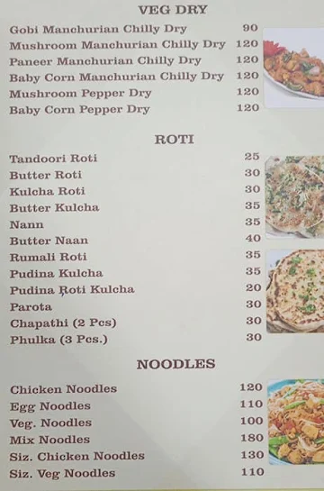 Prakriti Delux menu 