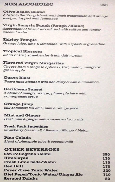 Olive Beach menu 