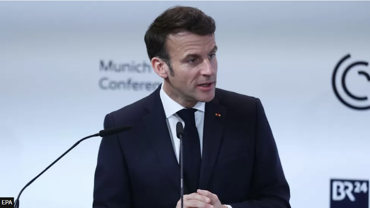 In a speech to world leaders, Emmanuel Macron did not shy away from mentioning Russia-Ukraine peace talks as a final goal