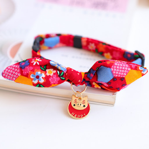 Title 9, New Years Pet Bow Tie Rabbit Ear Collar Bell C...